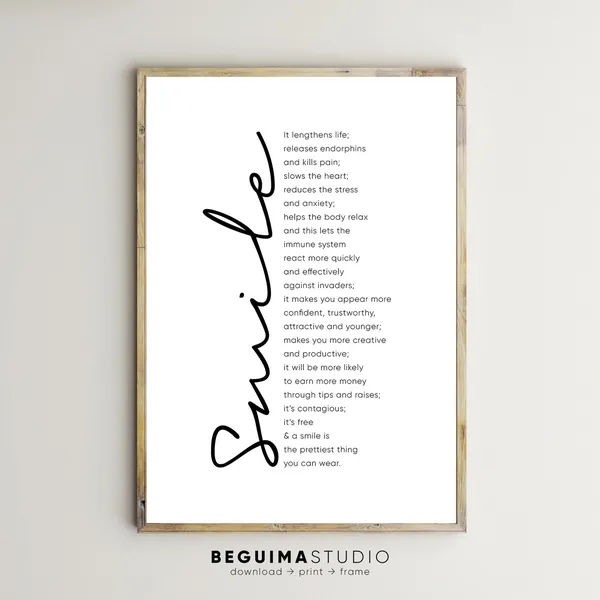 Funny Smile Quotes, Motivational Dental Poster