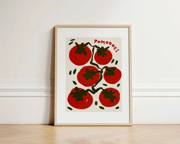 Pomodori Kitchen Wall Art Print, Cooking Decor