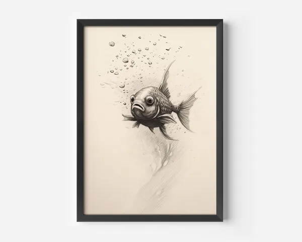 Funny Bathroom Retro Fish Poster Print