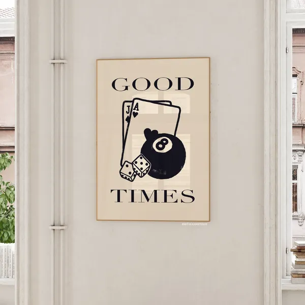 Good Times Retro 8 Ball Art Print