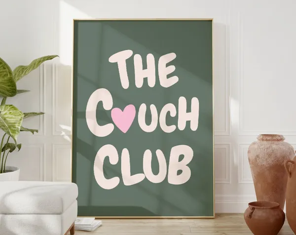 The Couch Club Quote Art, Minimalist Poster