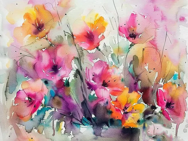 Pansy Flowers Watercolor Botanical Art Print