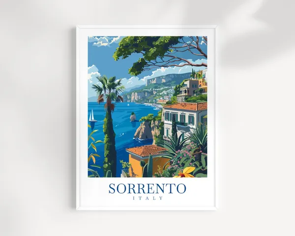 Sorrento Travel Poster, Italy Home Decor