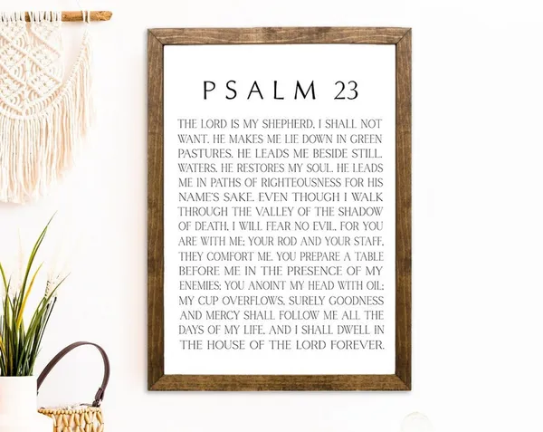 Psalm 23: The Lord Is My Shepherd, Farmhouse Art Print
