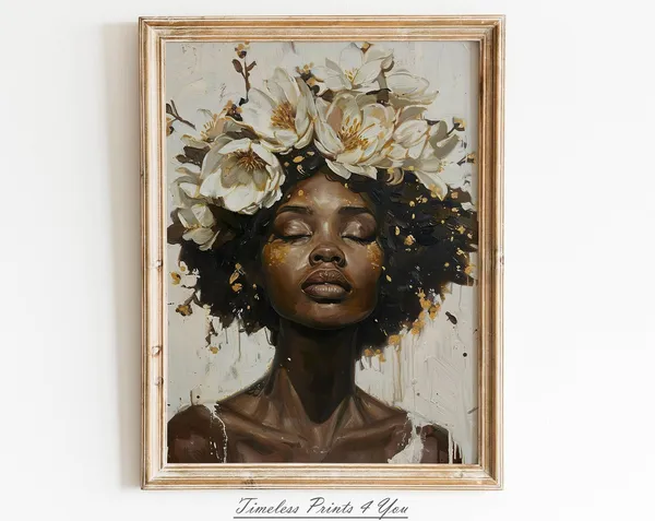 Oil Painting-Style Black Women African Art Print