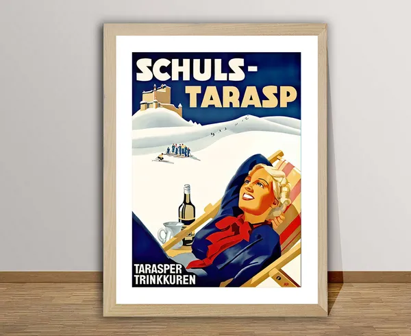 Schuls Tarasp Tarasper Trinkkuren Vintage Travel Poster