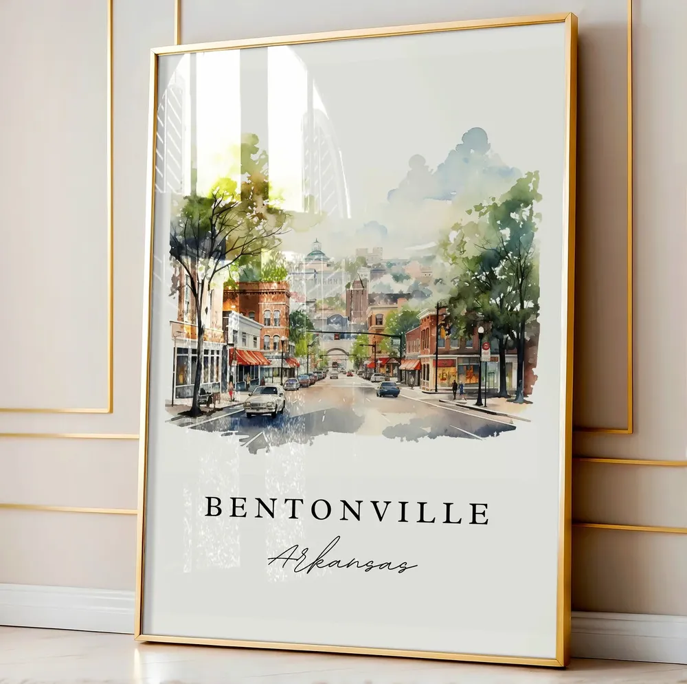 Bentonville AR Travel Poster, Custom Text Wall Art - Image 4