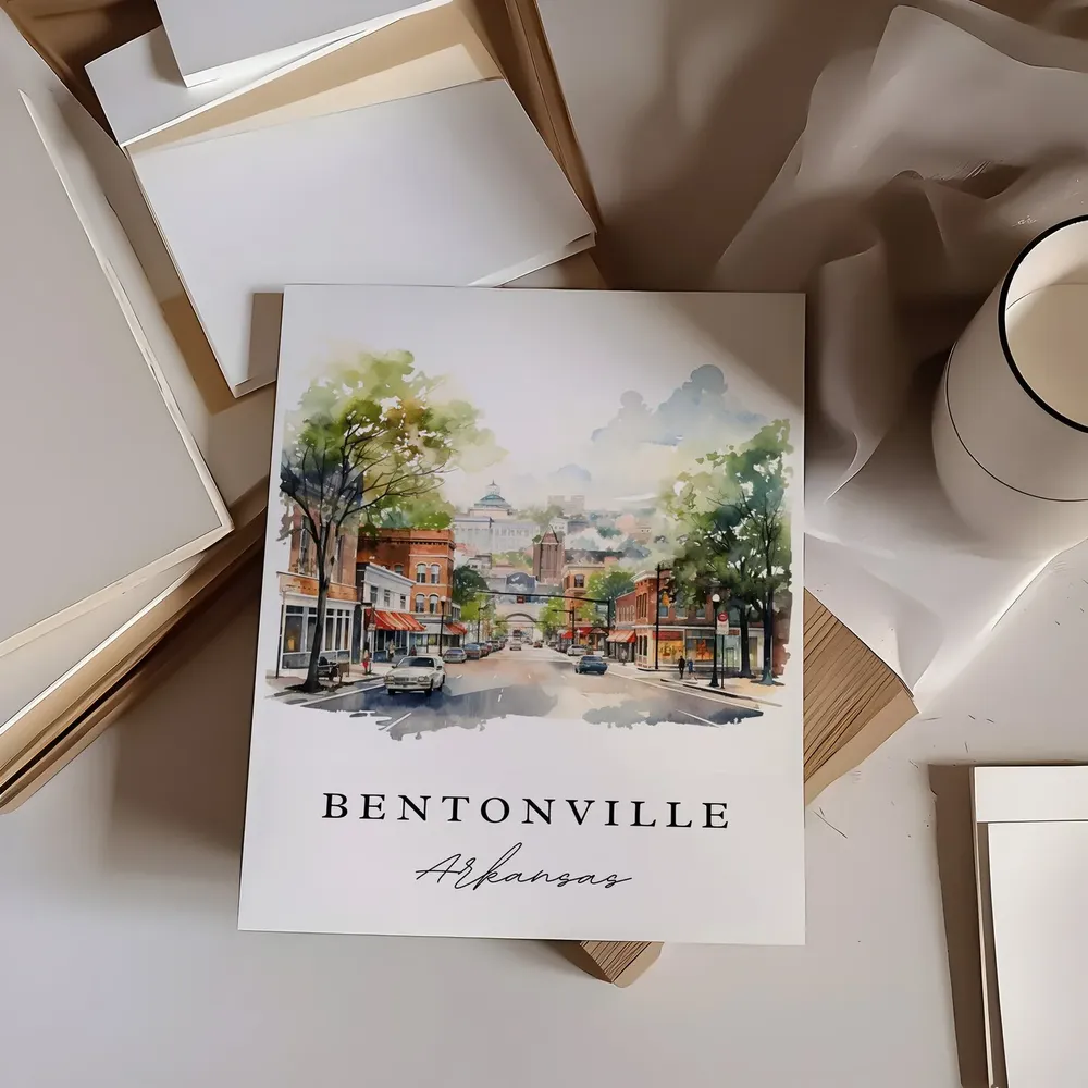 Bentonville AR Travel Poster, Custom Text Wall Art - Image 6