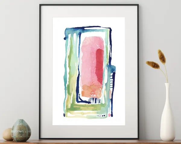 Abstract Watercolor Coastal Wall Art Print