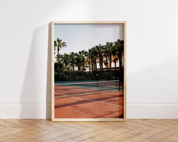 Tennis Court Poster, Boho Nordic Room Decor