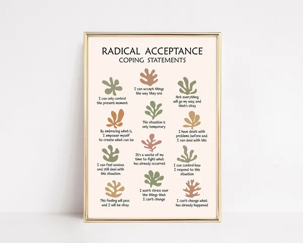 Radical Acceptance Cognitive Distortions Art Print