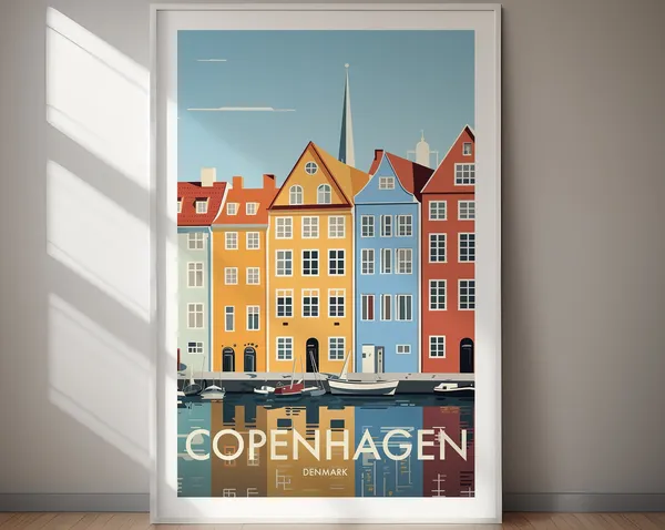 Copenhagen Travel Art Poster Print