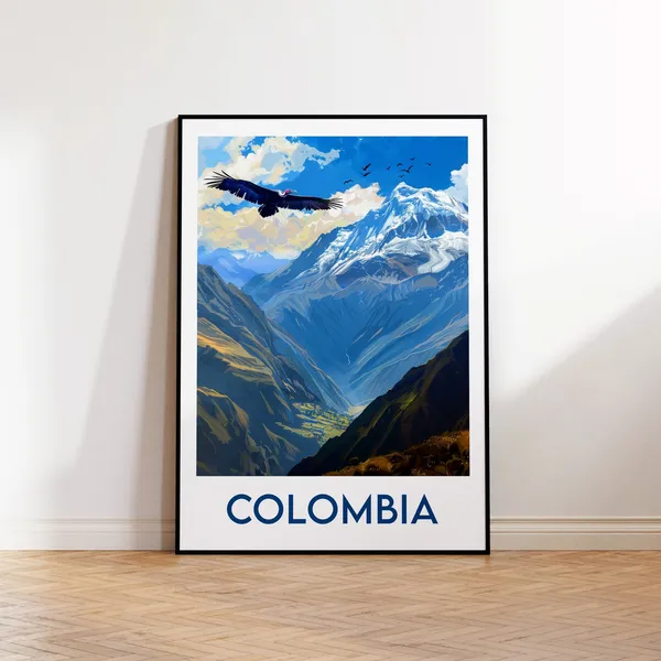 Colombia Vintage Travel Poster Art Print