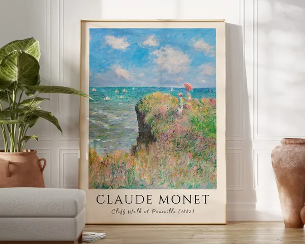 Claude Monet Cliff Walk At Pourville 1882 Art Print