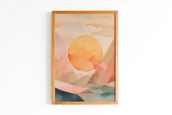 Minimalist Sunset Print, Boho Sunshine Poster