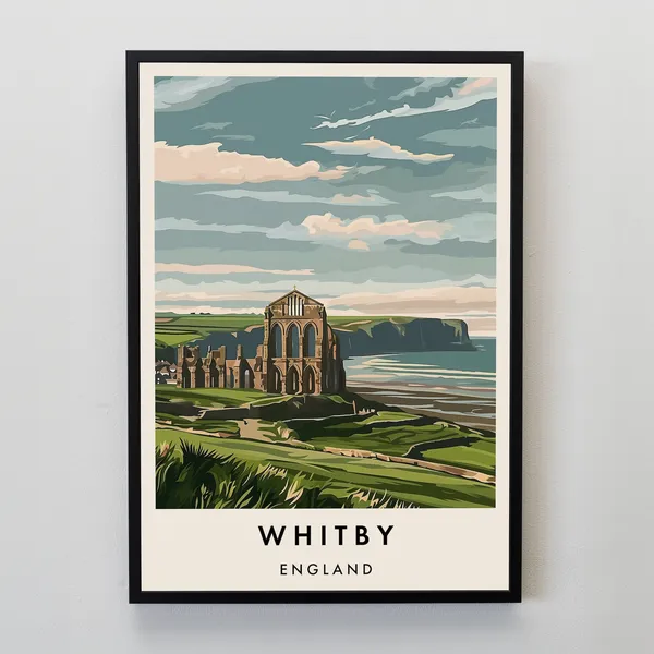 Whitby Travel Poster, Yorkshire Place Print