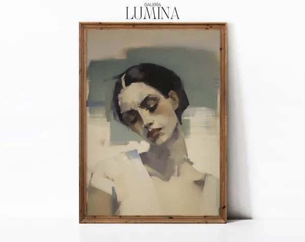 Expressionist Woman Portrait, Modern Eclectic Art Print