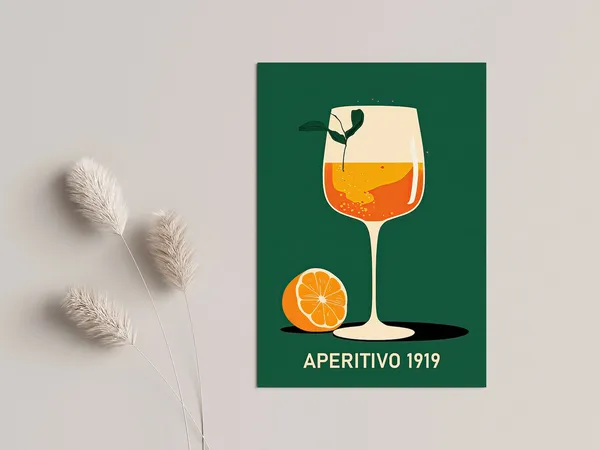 Aperol Spritz Retro Look Vintage Art Print