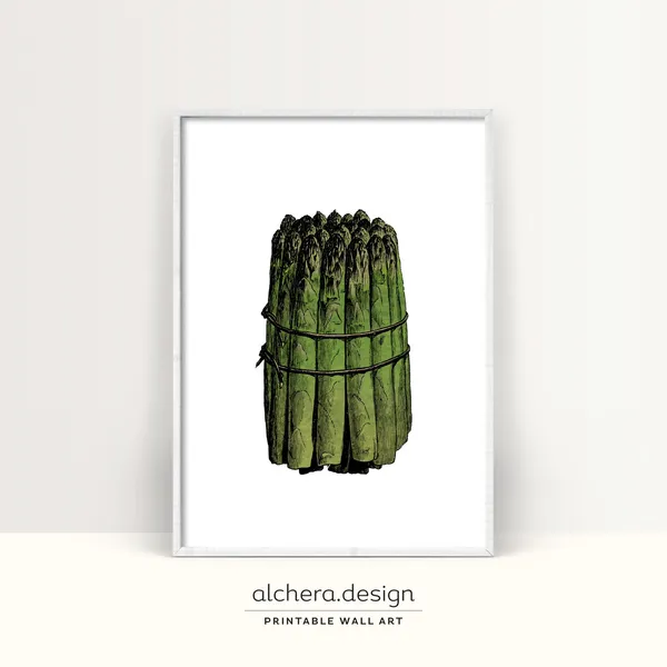 Asparagus Kitchen Art Print, Food and Vegetable Theme