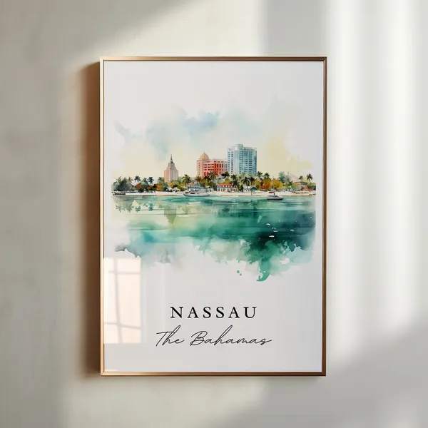 Nassau Bahamas Travel Poster, Custom Text