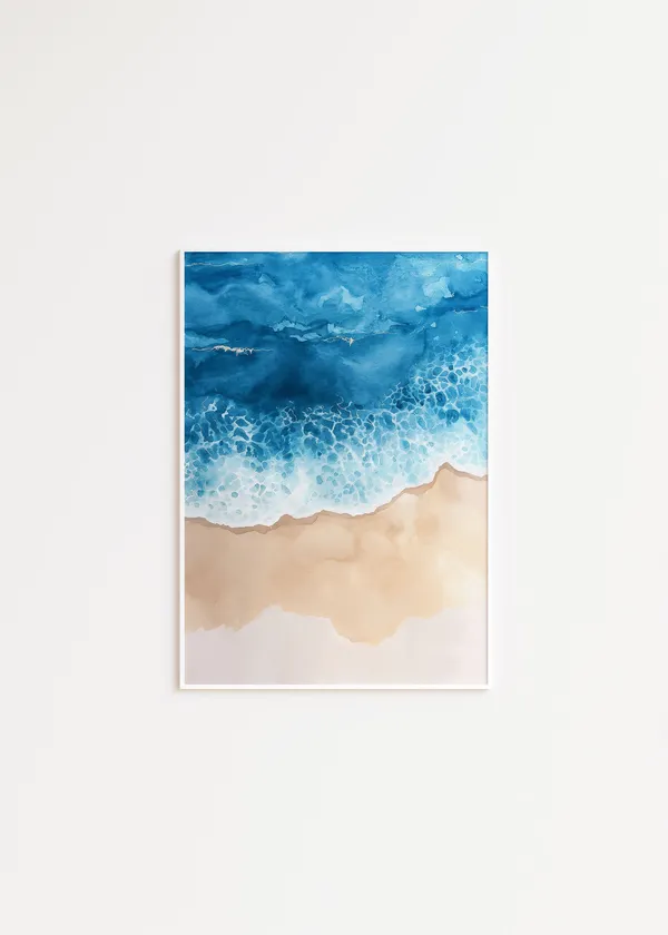 Beach Ocean Waves Coastal Landscape Art Print