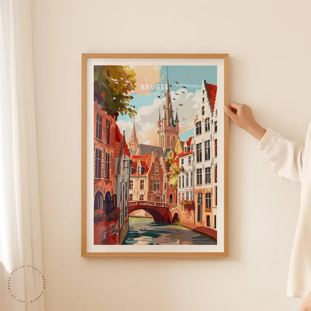 Bruges Travel Poster, Belgium Wall Art - Image 2