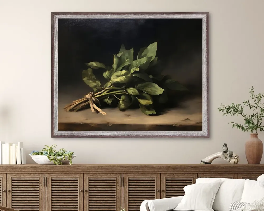 Basil Herbs Vintage Still Life Herbarium Print - Image 2