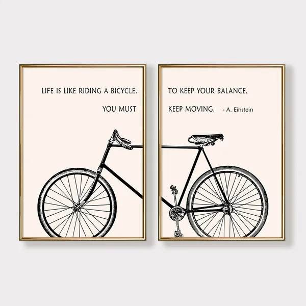 Life Is Like Riding A Bike Einstein Quote Art Print