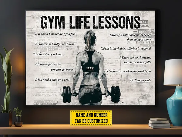 Gym Life Lessons Personalized Gym Poster Print