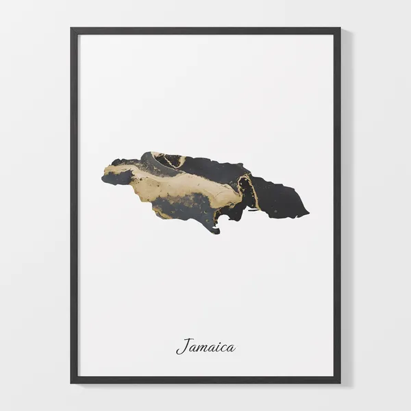 Jamaica Map Elegant Country Art Print