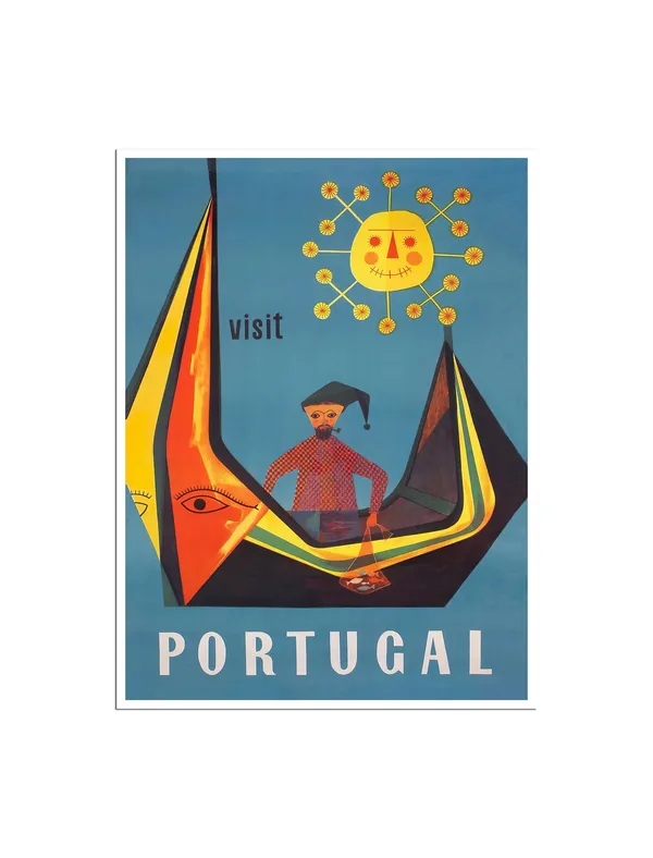 Portugal Vintage Travel Poster, European Travel Print