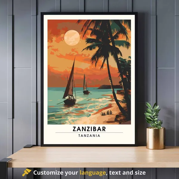 Zanzibar Sunset Travel Poster