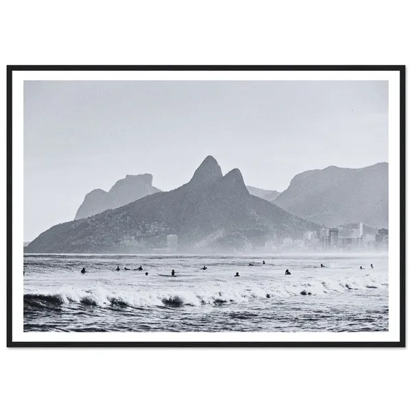 Rio De Janeiro Surf Print, Black And White Beach Photography