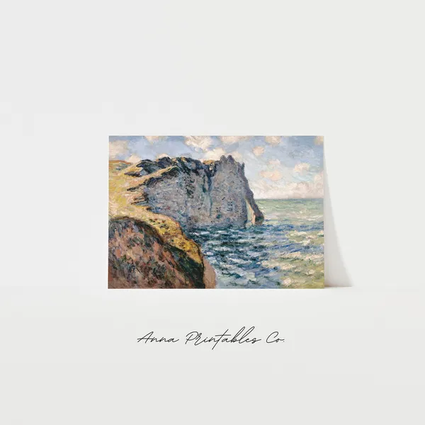 Monet The Cliff At Aval, Etretat Art Print