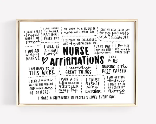 Nurse Daily Affirmations Motivational Quote Art Print