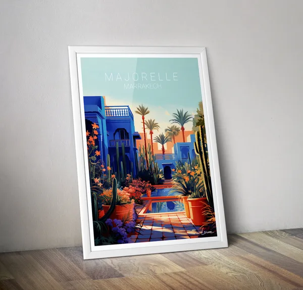 Majorelle Marrakech Poster, Garden Travel Poster