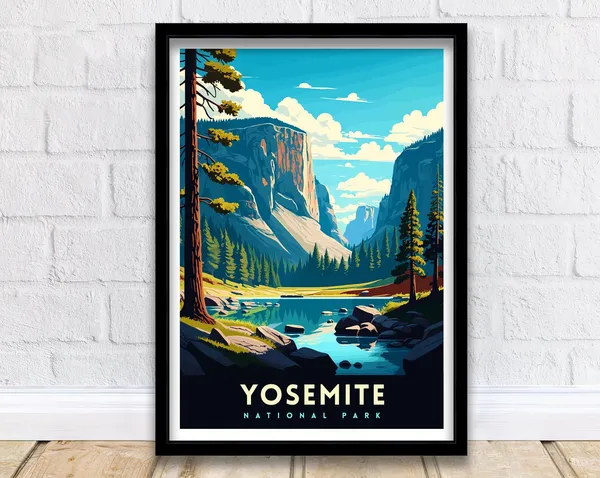 Yosemite National Park Travel Poster, Wall Decor