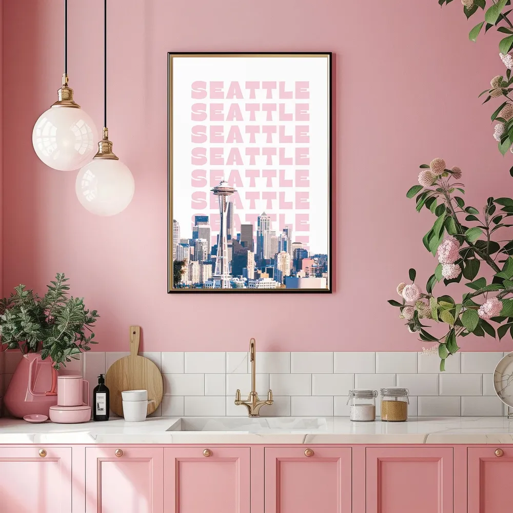 Seattle Space Needle Travel Poster, Indie Room Decor - Image 3