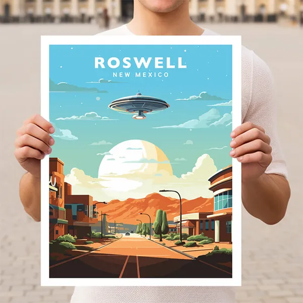 Roswell New Mexico Travel Poster, World & Cultural Art