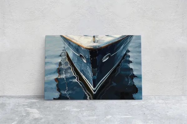 Navy Ship Art Print, Coastal Nautical Ocean Decor