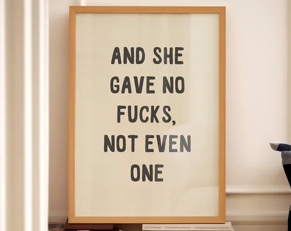 She Gave No Fucks Funny Sweary Quote Poster