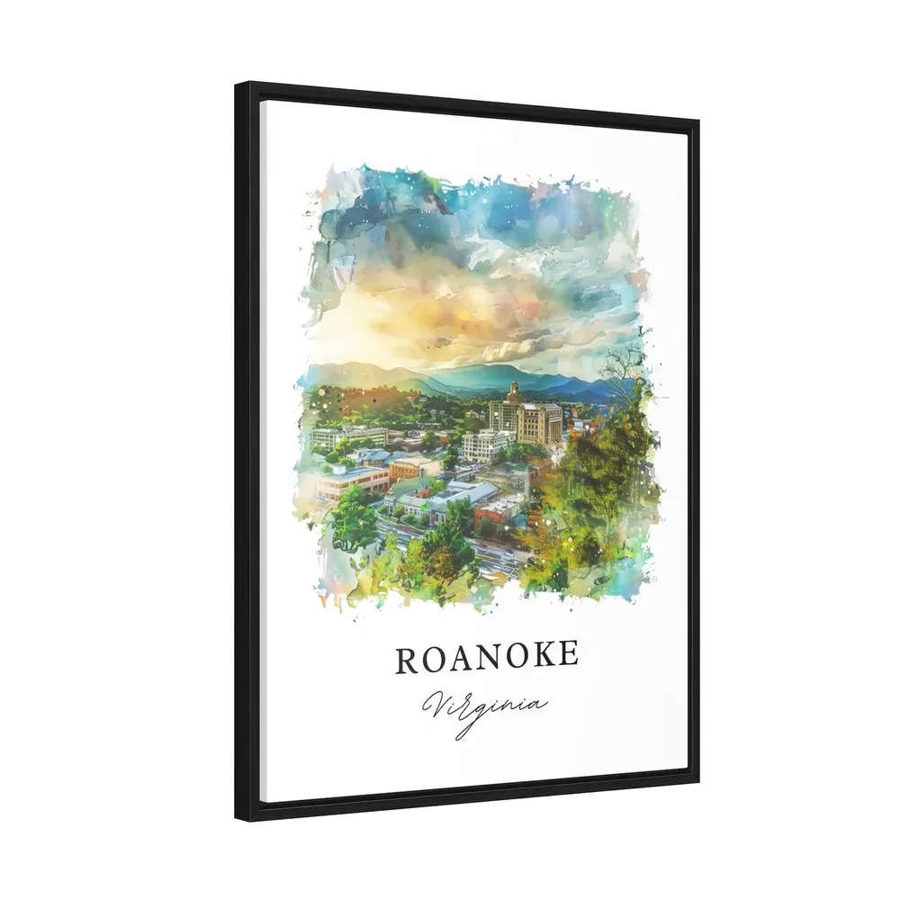 Roanoke VA Virginia Watercolor Travel Poster - Image 2