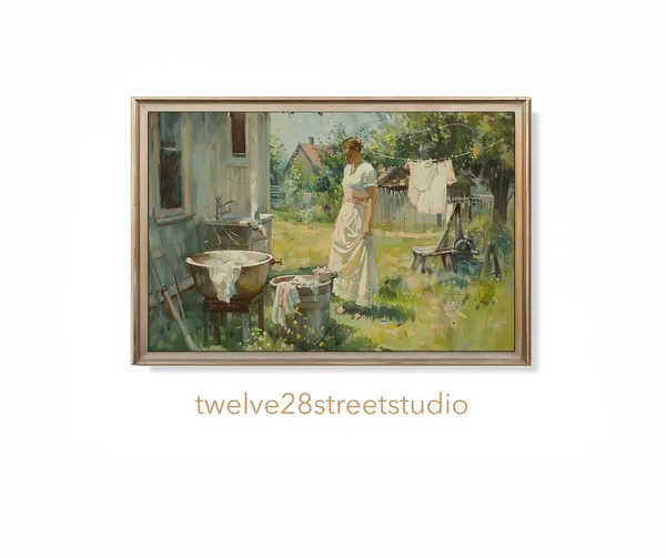 Laundry Room Art, Vintage Farmhouse Decor Print