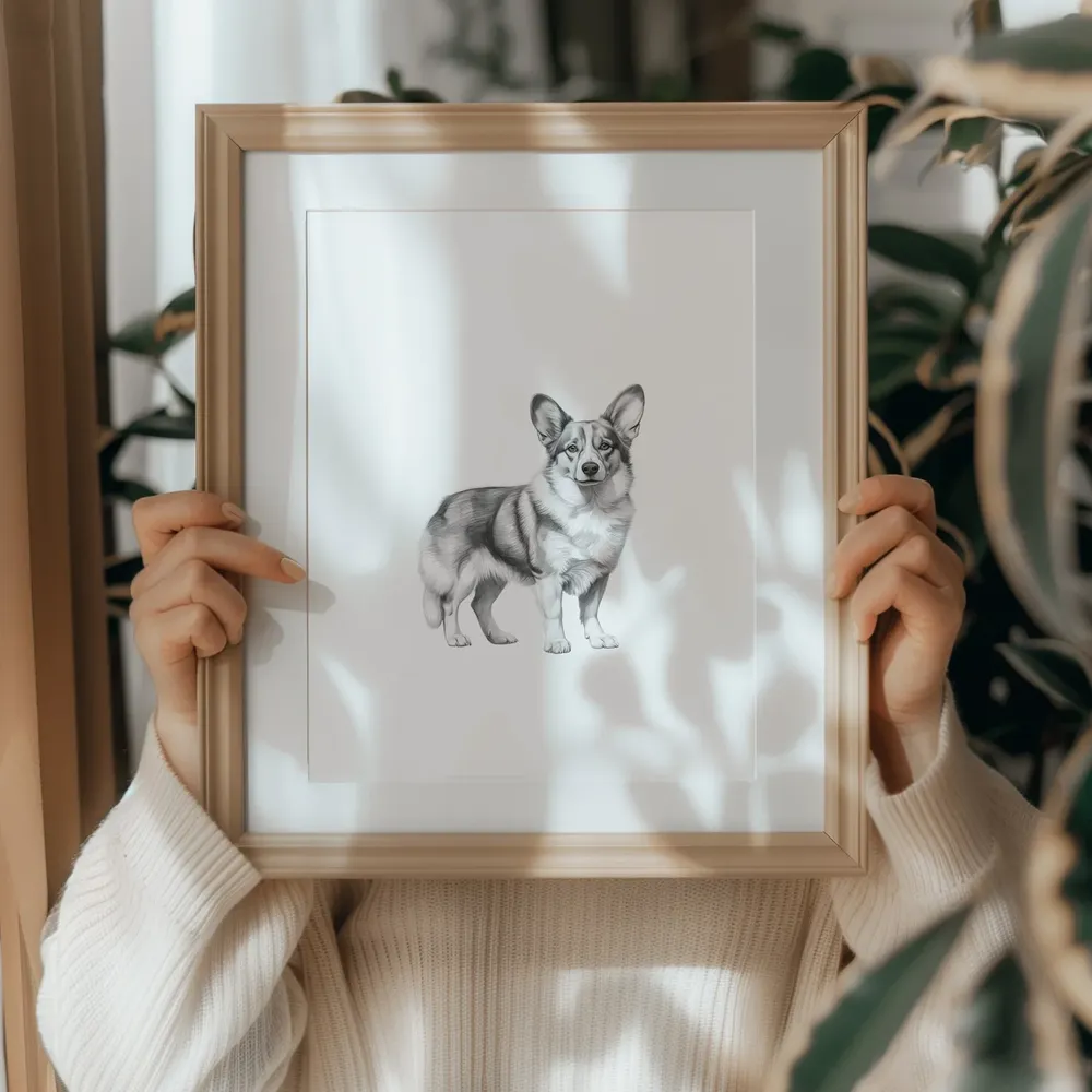 Corgi Print, Cute Dog Sketch Art Print - Image 5