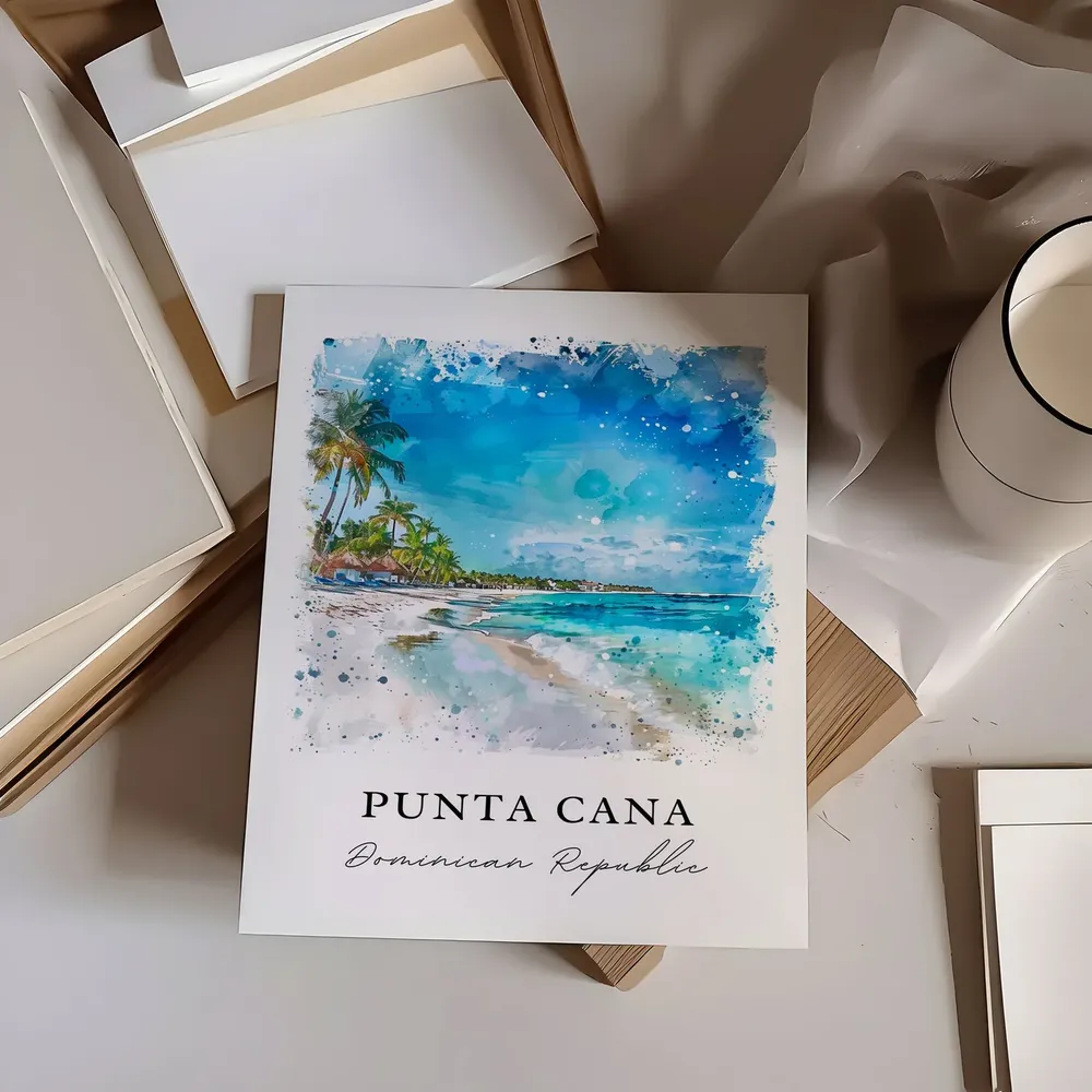 Punta Cana Watercolor Travel Poster, Housewarming Gift - Image 6