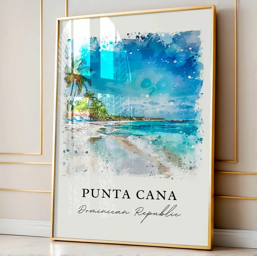 Punta Cana Watercolor Travel Poster, Housewarming Gift - Image 4
