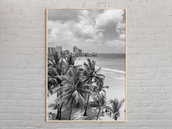 Puerto Rico Black And White Art Print