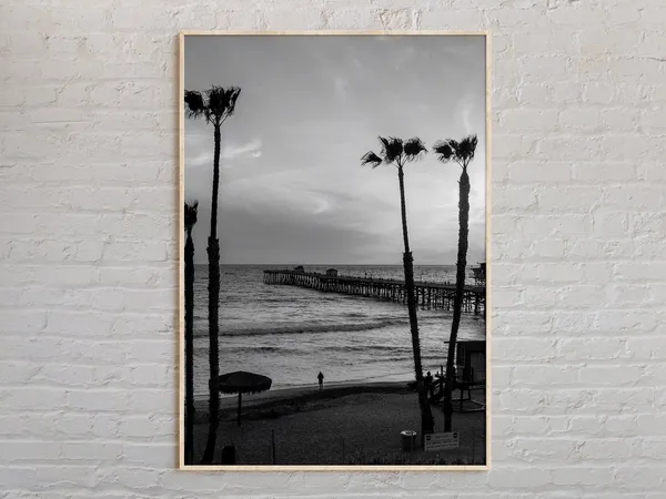 Black And White San Clemente Travel Poster