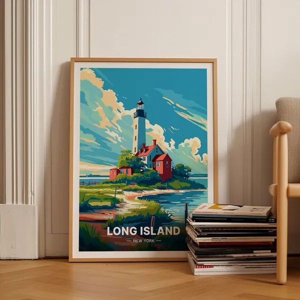 Long Island Travel Poster, New York Landscape