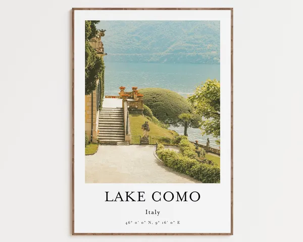 Lake Como Italy City Poster, Travel Poster